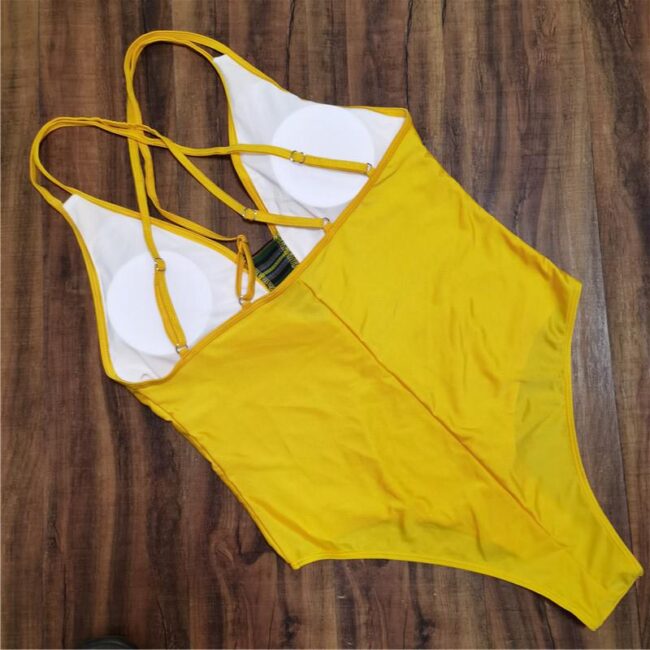1680240216 PlusSizeSolidBathingSuitOnePieceSwimsuit yellow 9 bd07a740 65f8 43e5 9ea8 0d11eb5a38d8